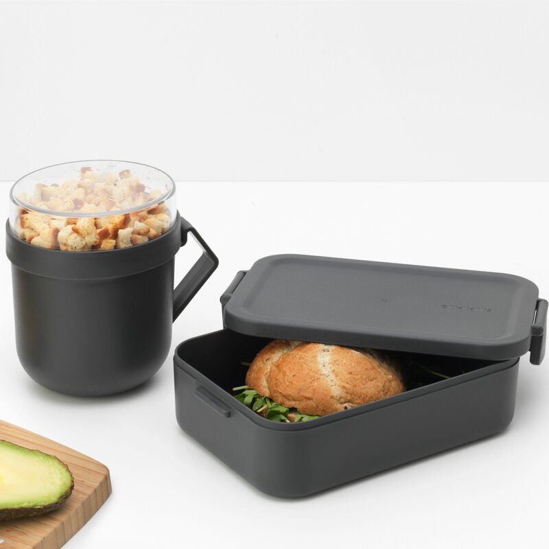 Brabantia Make & Take lunsjsett 2 deler mørk grå