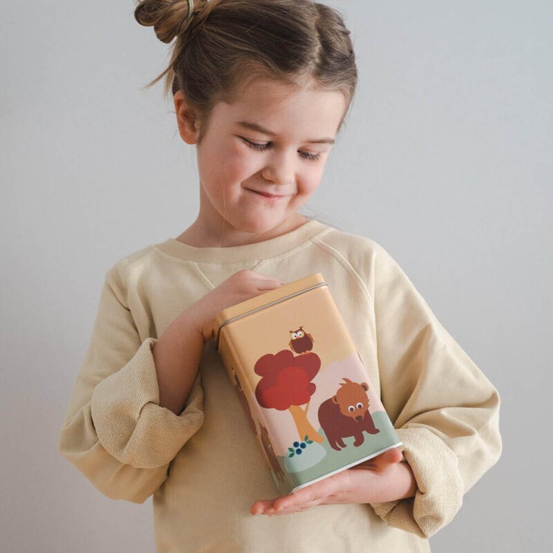 Blafre Skog metallboks 10x10x16 cm gul