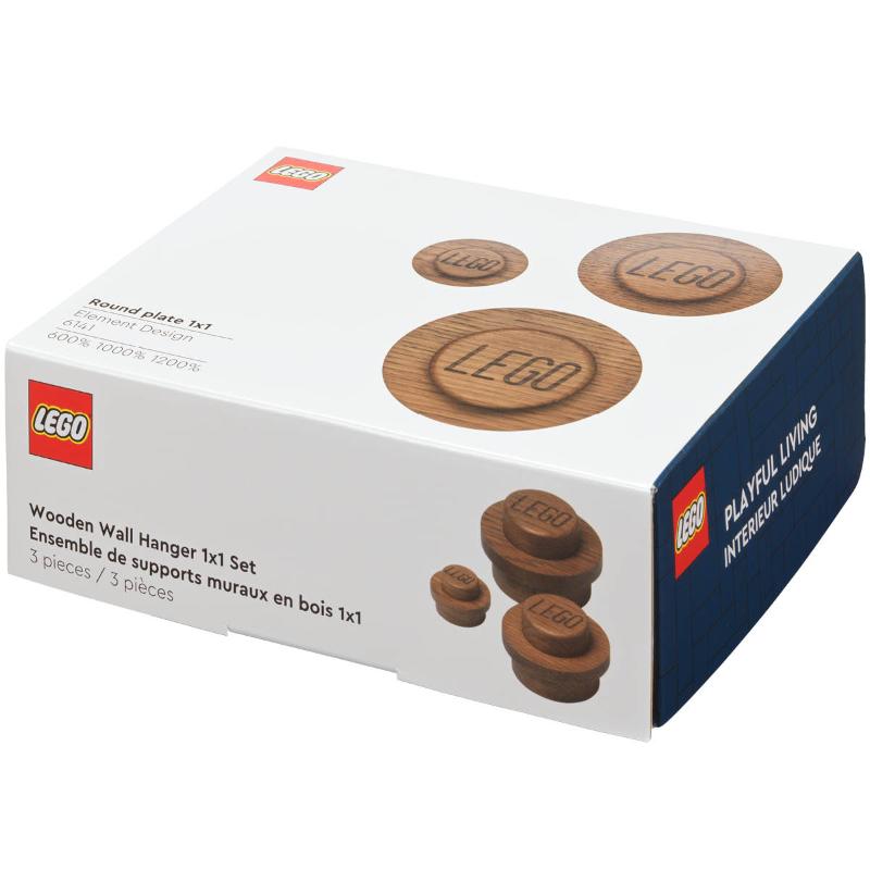 Lego Wooden collection LEGO® 1x1 knagger 3 stk mørkbeiset eik