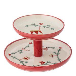 Bloomingville Yule etasjefat 2 lag 22x13 cm julemotiv