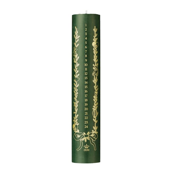 Royal Copenhagen Stjerne Riflet Jul kalenderlys 25 cm grønn