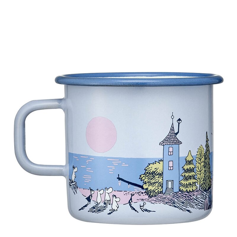 Muurla Mummi emaljekopp Solnedgang 55 cl blå