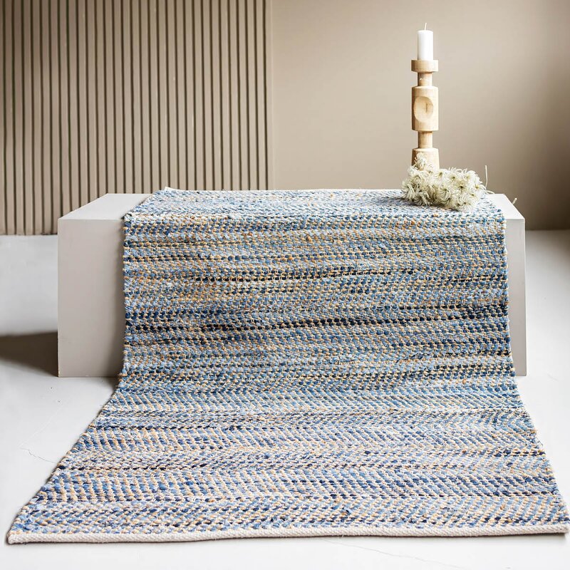 Lone Tepper Bay denim ryeteppe 160x230 cm denimblå