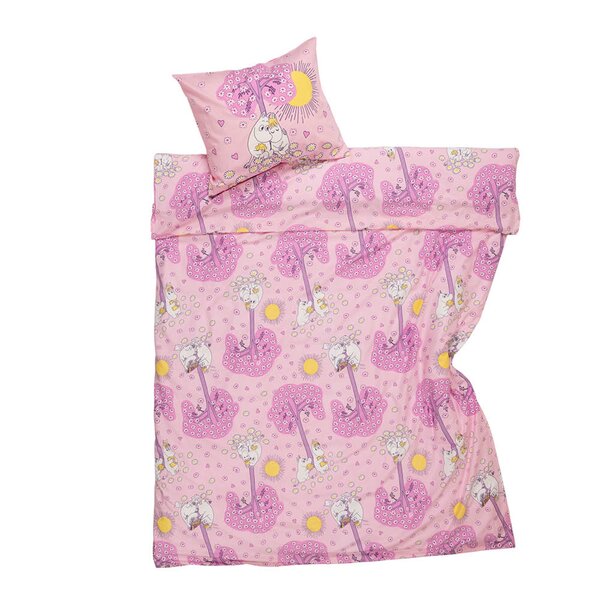 MoominArabia Mummi sengesett 140x200 cm Kjærester rosa