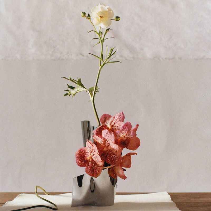 Georg Jensen Fold vase liten 25 cm stål