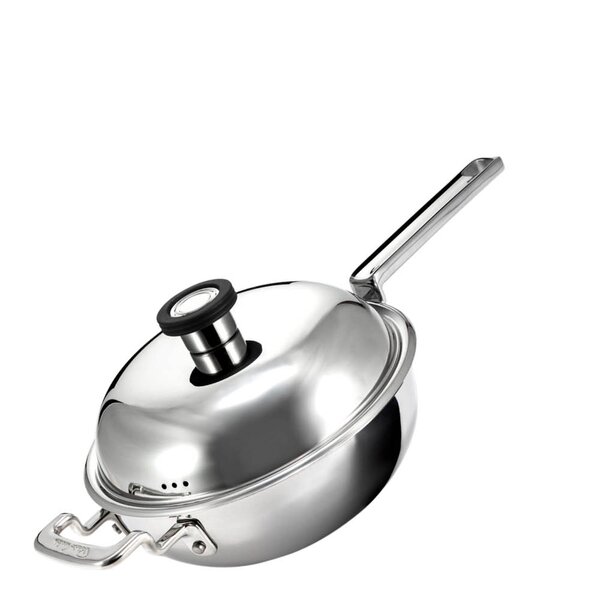 Robert Welch 316 wokpanne med lokk 22 cm rustfritt stål