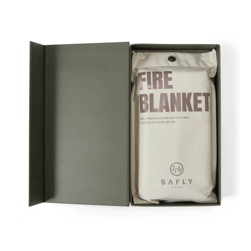 Safly Coffee Table Book med brannteppe 16x28 cm mosegrønn