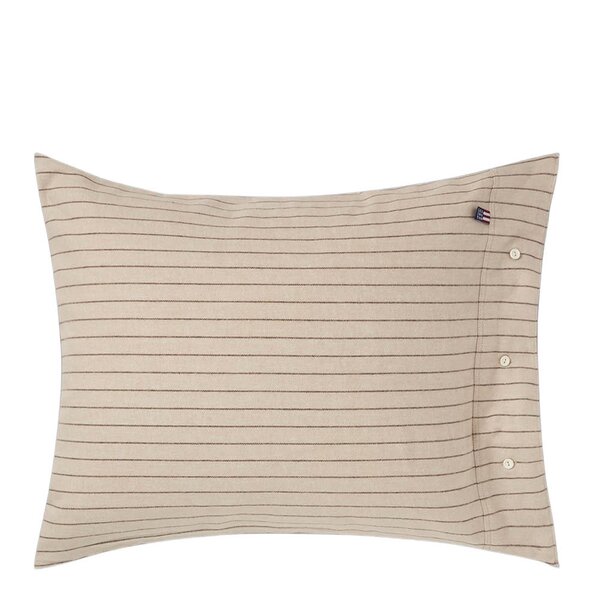 Lexington - Putetrekk 50x70 cm bomullsflanell smalstripet beige/brown