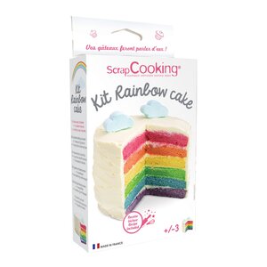ScrapCooking Regnbuekake sett 4 fargepulver 1 måleskje multi