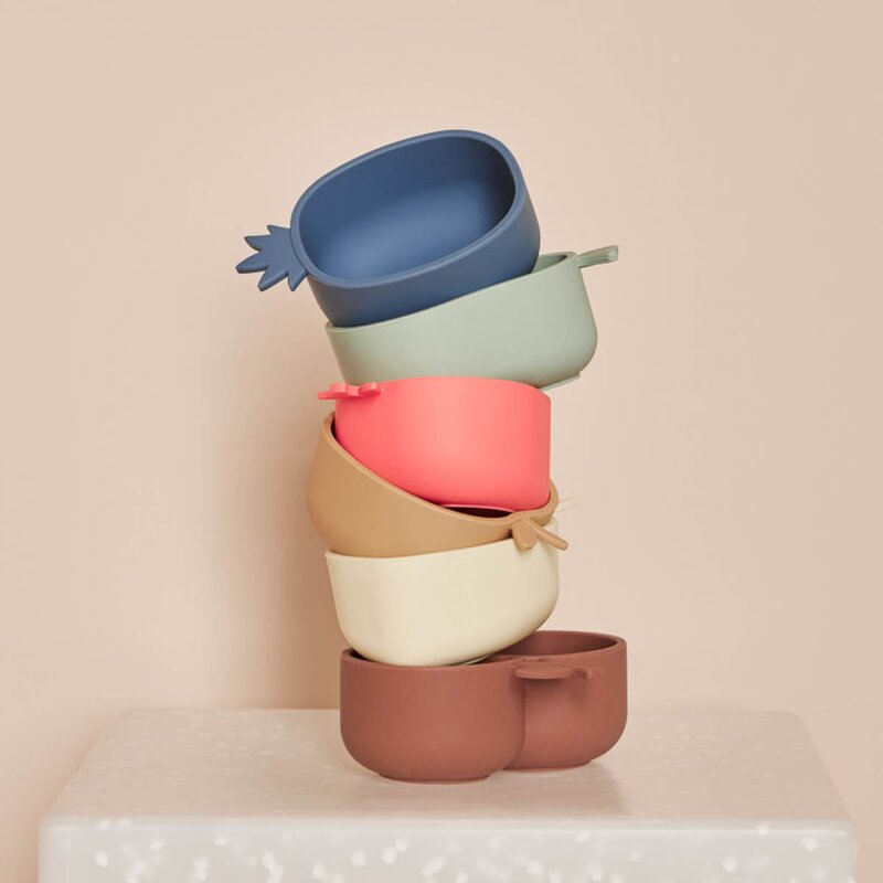 OYOY Yummy Jordbær- og Kirsebær snackbolle 23,5x11,5 cm Cherryred/Nutmeg