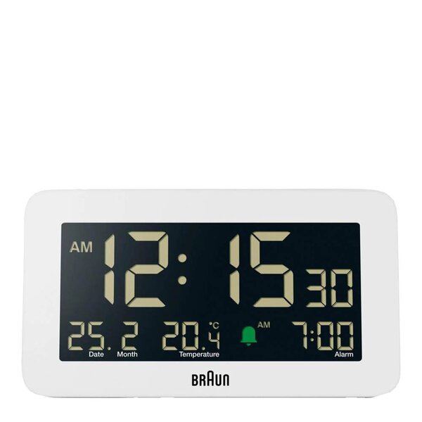 Braun Vekkerklokke digital 13,5 cm hvit