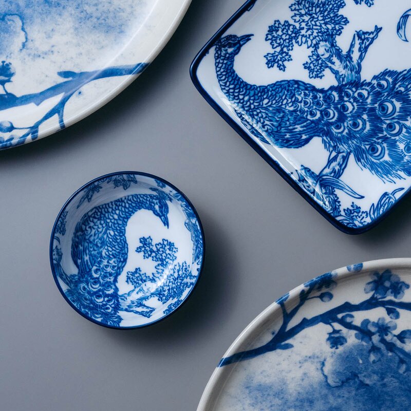 Stiernholm Sakura skål 7,5 cm hvit/blå