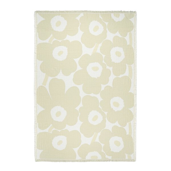 Marimekko Unikko pledd 150x220 cm hvit
