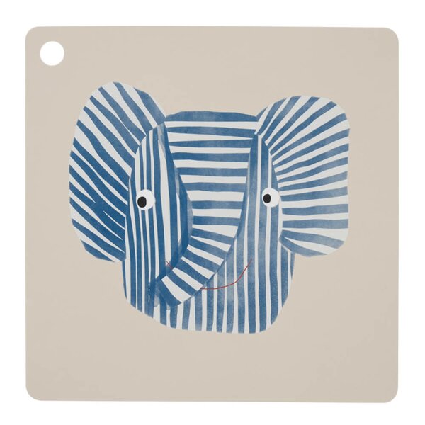 OYOY Erik Elefant bordbrikke 38 cm blue