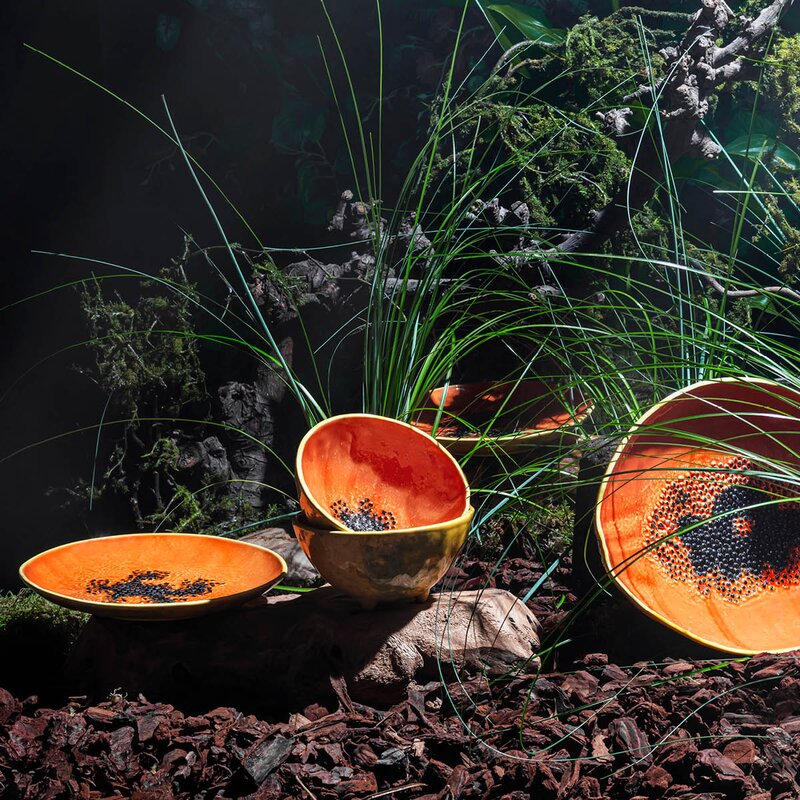 Bordallo Pinheiro Tropical Fruits skål 50 cl papaya