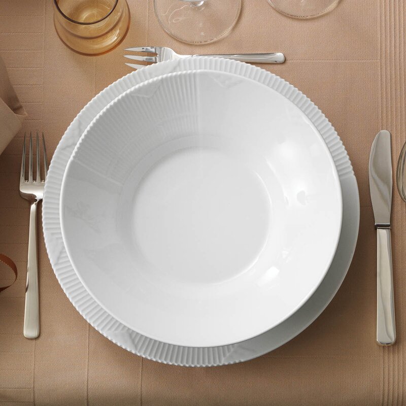 Royal Copenhagen White Elements tallerken flat 28 cm