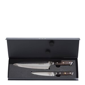 Damaskus by Haws Wengè knivsett 2 deler kokkekniv + universalkniv