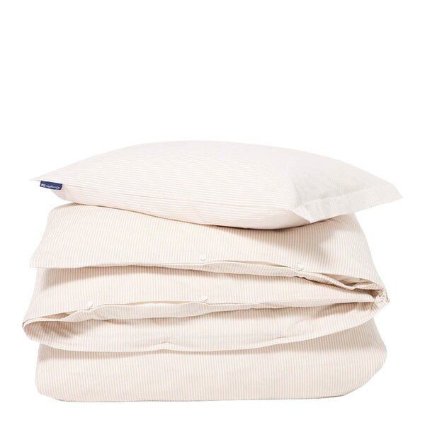 Lexington Sengesett bomullssateng 140x220 cm beige/hvit stripete