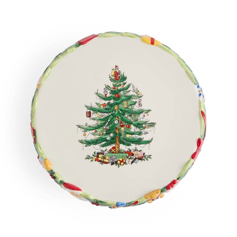 Spode Christmas Tree kakefat på fot 31 cm Memories