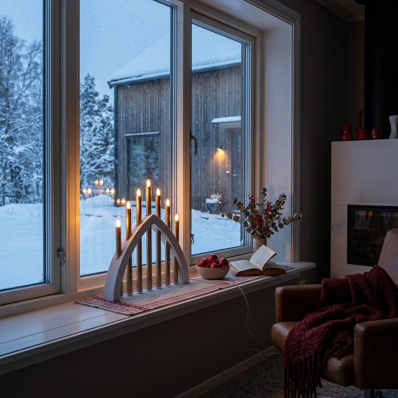Aneta Lighting Gotland adventsstake 45 cm hvit/matt messing