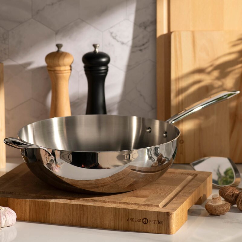 Anders Petter Classic wokpanne 30 cm blank/børstet