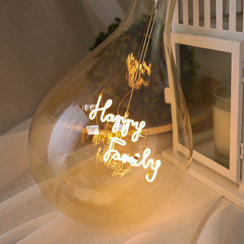 Elements Lighting MITB lyspære LED 17 cm Happy Family ravfarget