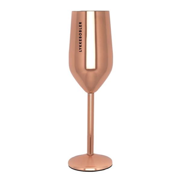 Pictureit – Champagneglass stål LYKKEBOBLER 23 cl roségull