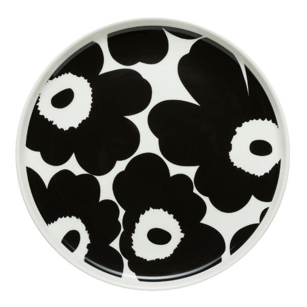 Marimekko – Oiva Unikko tallerken 20 cm svart/hvit