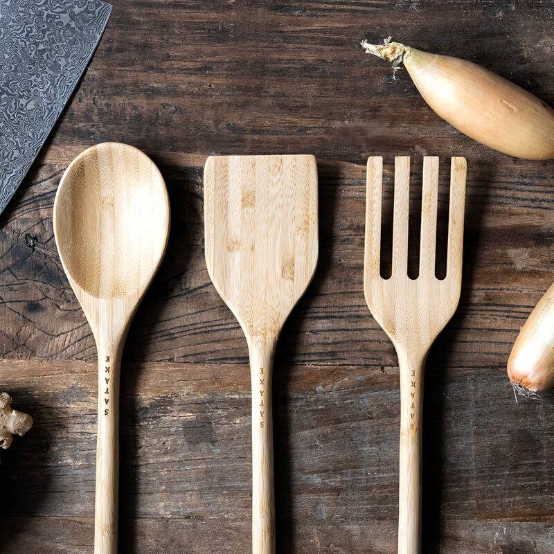 Satake Redskapssett trekjøkkenredskaper 3 deler bambus