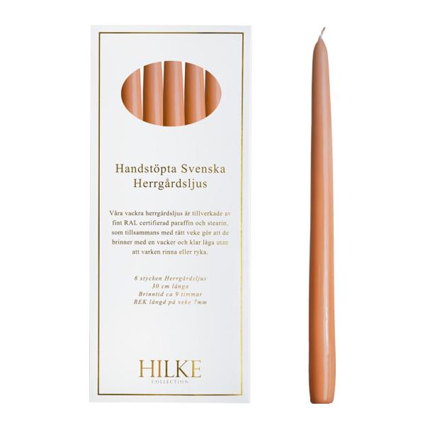 Hilke Herregårdslys 30 cm 6 stk aprikos