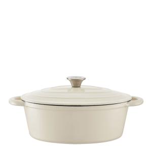 Barbary&Oak Oval støpejernsgryte 29 cm 3L krem