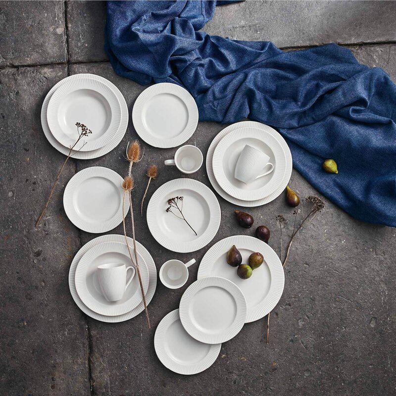 Aida Groovy stentøy middagstallerken 27 cm hvit