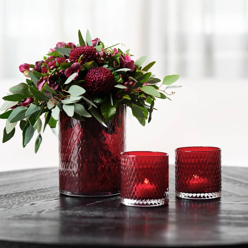 Magnor Harlekin lykt 24 cm ruby rød