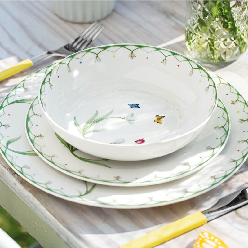Villeroy & Boch Colourful Spring skål 19 cm hvit/grønn