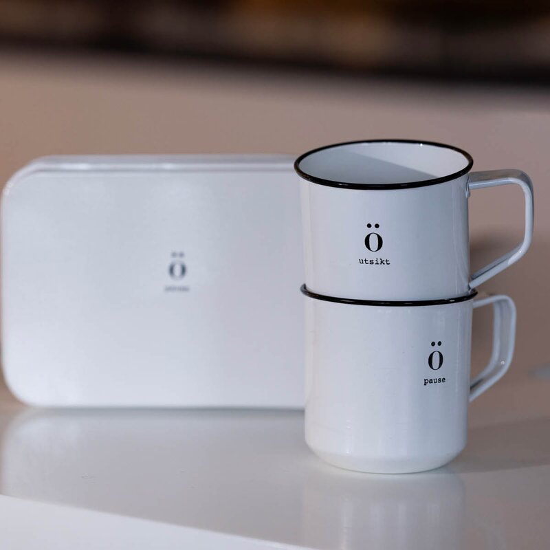 Sögne Home Emalje kopp Utsikt 35 cl hvit