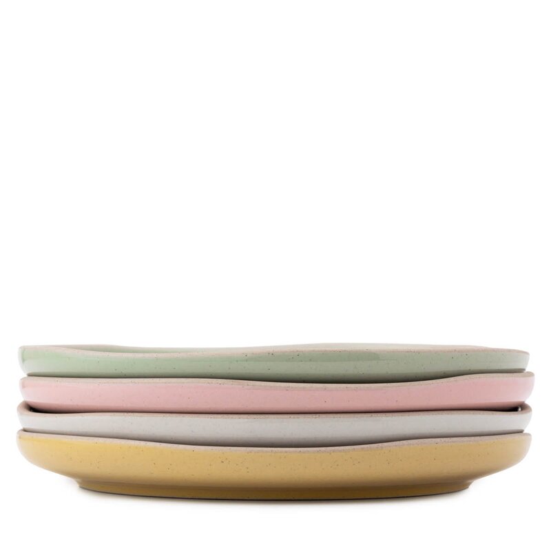 Jamie Oliver Big Love tallerken i stentøy 19 cm 4 stk rosa/hvit/grønn/gul