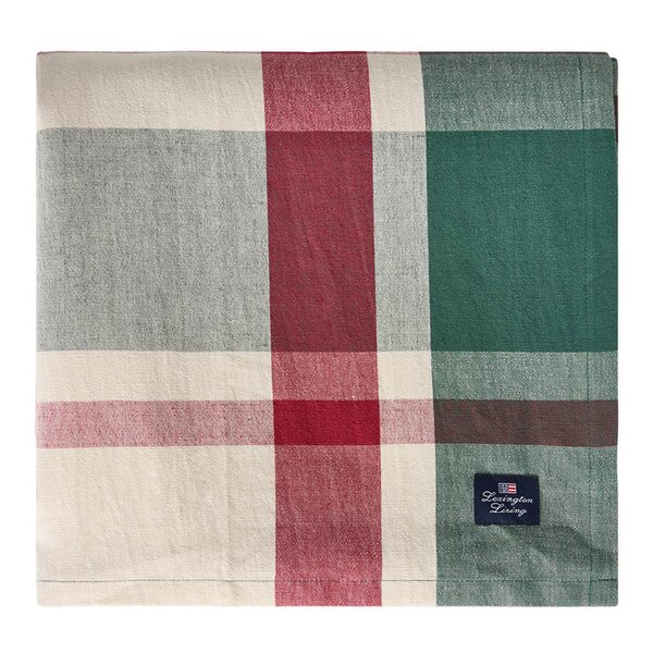 Lexington Duk lin/bomull 150x250 cm rutete grønn/rød/beige