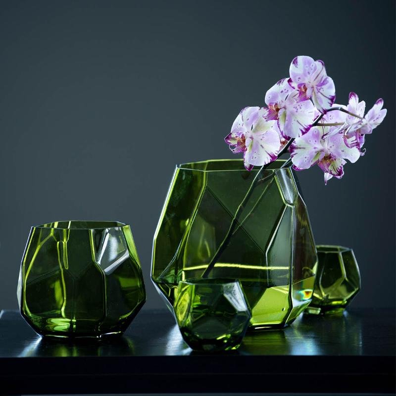 Magnor Iglo lykt/vase 22 cm oliven