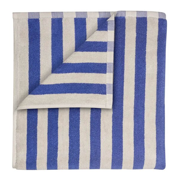 Blomus Arto badehåndkle 140x70 cm beige/blå brede striper