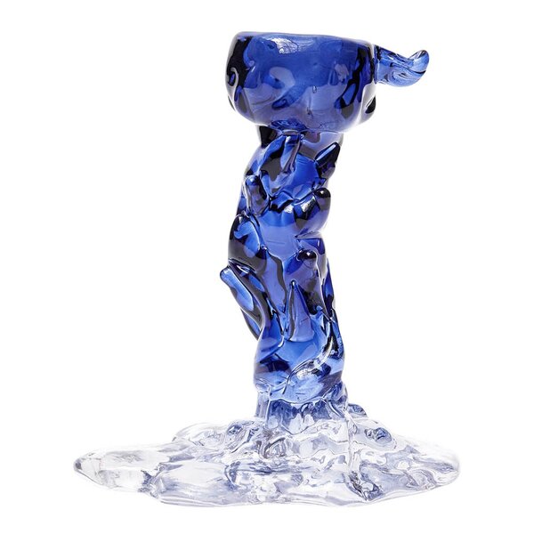 Pols Potten - Drip lysestake i glass S 14 cm m&oslash;rk bl&aring;