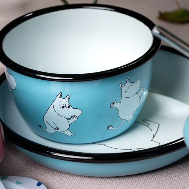 Muurla Mummi emaljeskål 60 cl Mummitrollet blå