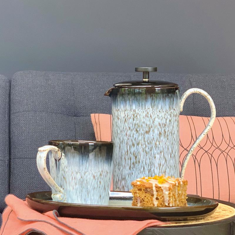 Denby Halo kopp med hank 39 cl 2 stk blå/svart
