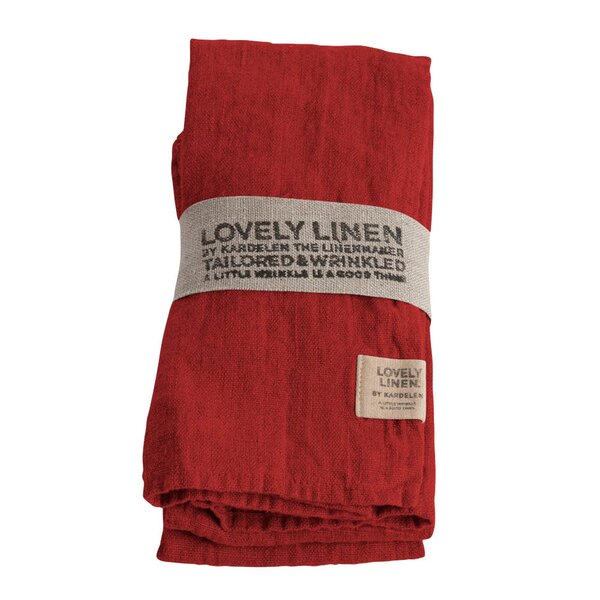 Lovley Linen - Lovely serviett lin 45x45 cm 4 stk Real Red