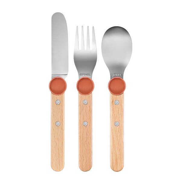 Opinel - Petit Gourmet barnebestikk 3 deler korall
