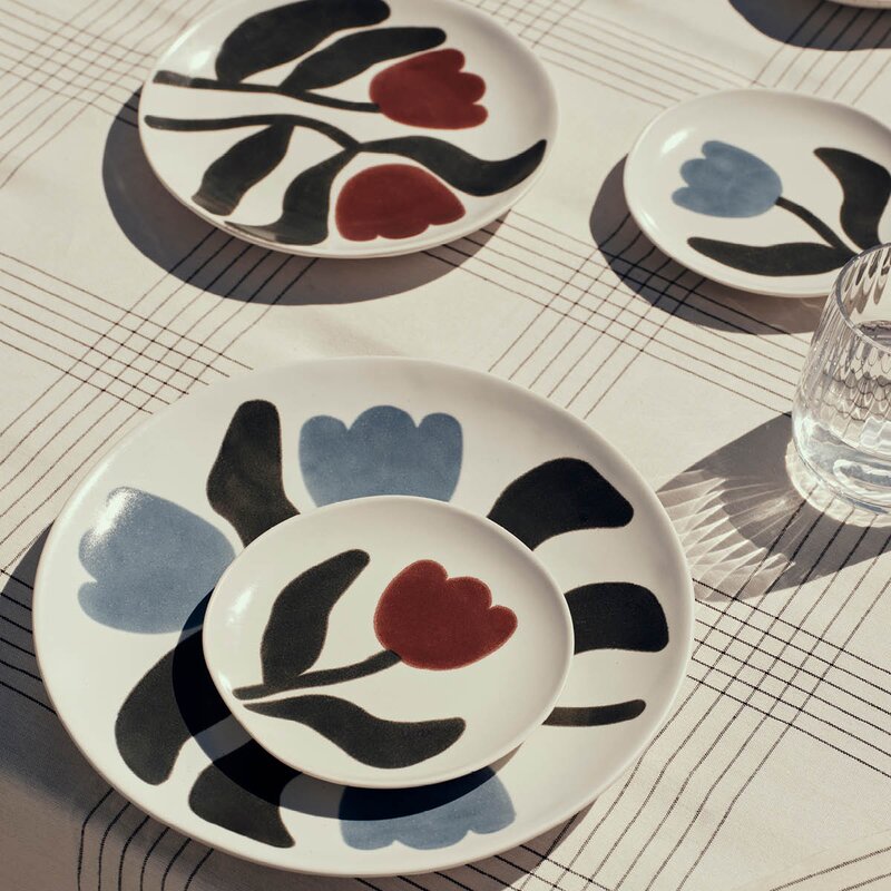 Broste Copenhagen Dora tallerken 20 cm Dusty Blue/Agave Green