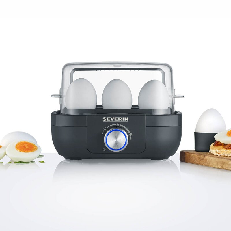 Severin Eggekoker EK3166 med elektronisk kontroll 6 egg svart
