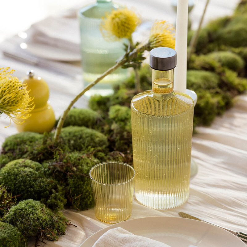 Paveau Ribbed Elegance glass Cable 25 cl gul
