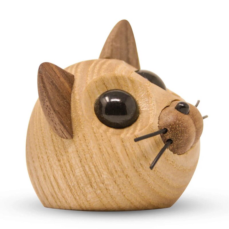 FableWood Figaro kattunge trefigur 6 cm ask/valnøtt