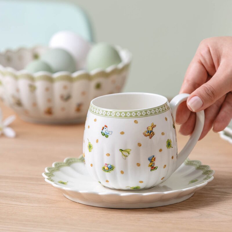 Villeroy & Boch Easter Delight skål til krus 17,7 cm hvit/grønn