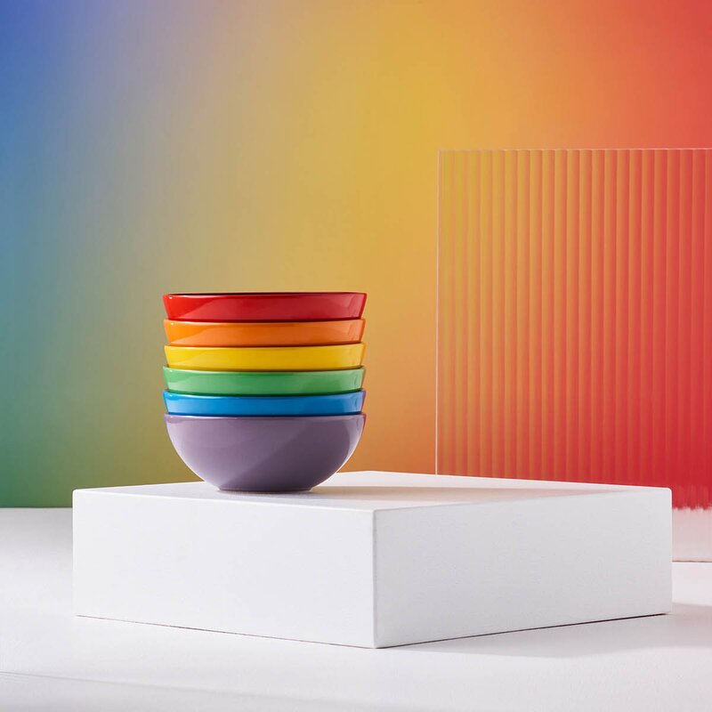 Le Creuset Rainbow dyp tallerken 16 cm 6 stk 